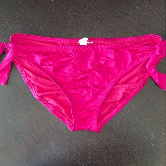 Mossimo Womens 2-Piece Bandeau Bra Tie Bikini Bottom Swimwear Pink Medium/Large - Picture 3 of 7